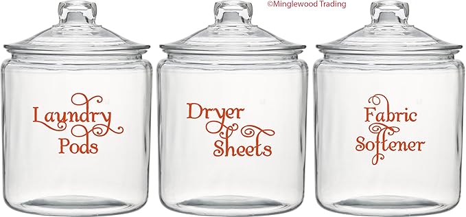 Sky Blue - Laundry Room Vinyl Decal Set - Laundry Pods - Fabric Softener - Dryer Sheets - V2