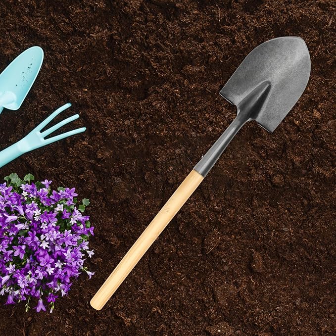 VOSAREA 4PCS Wooden Shovel Handle Replacement Solid Ash Wood Straight Handle - Wood Handles for Shovels - Hoes and Garden Tools Ideal for Landscaping and Gardening 39cm/15.35in