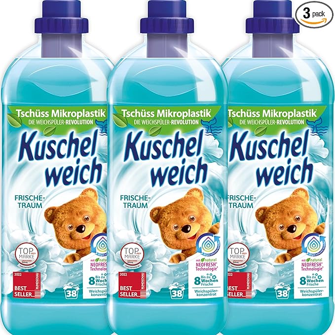 Fabric Softener Freshness Dream - 3x1L (101.44 oz) - 114 Wash Loads - Made in Germany