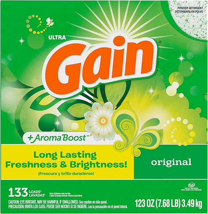 Gain Powder Laundry Detergent, Original Scent, 133 Loads, 123 OZ (Pack of 2)