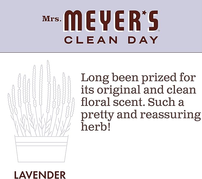 MRS. MEYER'S CLEAN DAY Dryer Sheets, Fabric Softener, Reduces Static, Infused with Essential Oils, Lavender, 80 Count