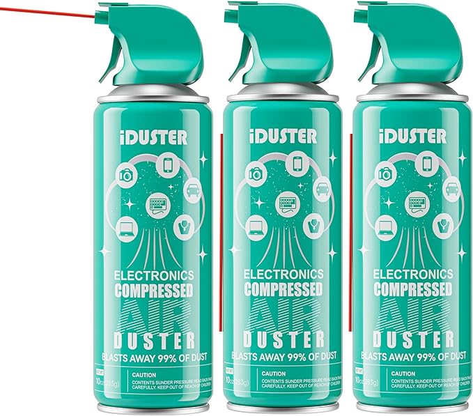 iDuster Disposable Compressed Air Duster, Computer Keyboard Cleaner,3 Packs