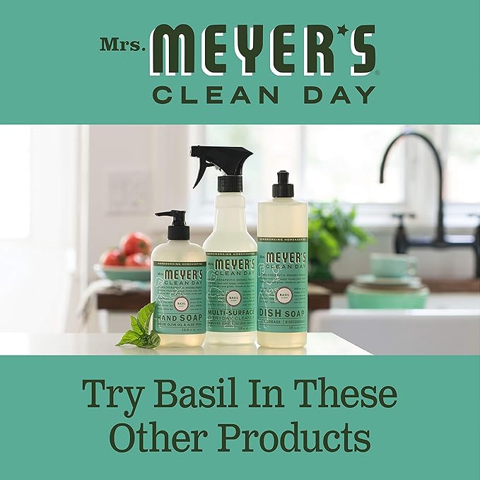 Mrs. Meyer's Clean Day Liquid Fabric Softener Bottle, Basil Scent, 32 Fl oz (Pack of 2)