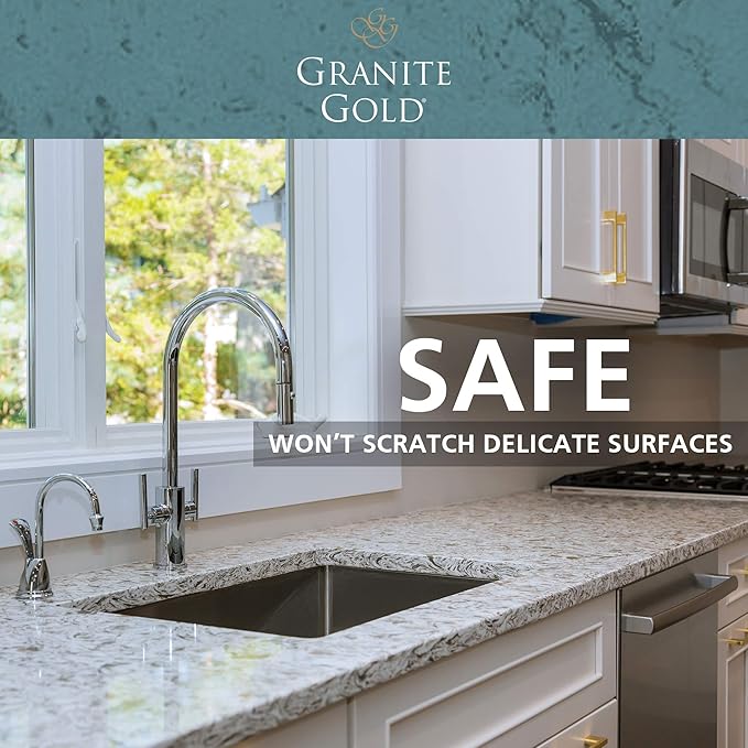 Grantie Gold All-Surface Cleaning Wipes, Deep-Cleans Stainless Steel, Mirrors, Glass, Appliances, Natural Stone, Brass, & Copper, Safe on Food-Prep Surfaces, Streak-Free, 40 Pre-Moistened Wipes