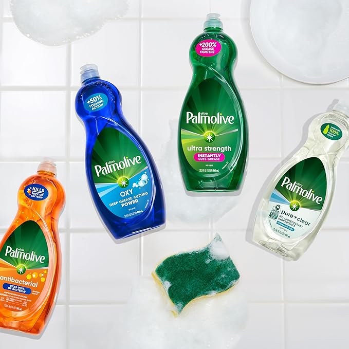 Palmolive Ultra Liquid Dish Soap, Oxy Power Degreaser, Blue, 9.7 Fl Oz (16 pack)