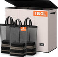 SOLEDI 180L 3-Section Laundry Hamper with Lid, Extra Large Dirty Clothes Basket with Sturdy Handles for Laundry Room & Bedroom - Durable Organizer for Sorting Laundry
