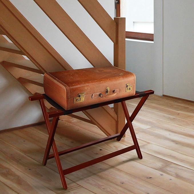 Heavy Duty 30" Extra Wide Luggage Rack - Walnut