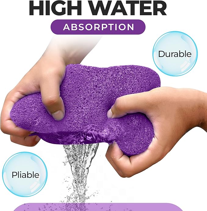 Multi-Purpose Sponges for Cleaning - Purple 2 Pack, Large Sponges for Car Washing, Tile & Grout, All Purpose Cleaning
