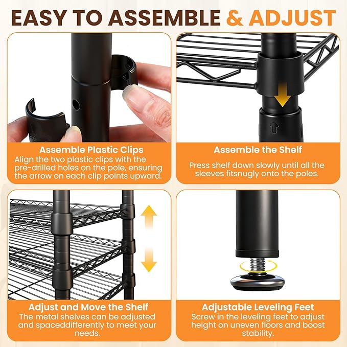 Extra Large Clothes Rack, Heavy Duty Clothing Rack for Hanging Clothes, Freestanding Clothing Rack Closet, Adjustable Metal Garment Rack, Portable Closet 76.4"W x 15.7"D x 68.5"H, Hold 792 lbs, Black