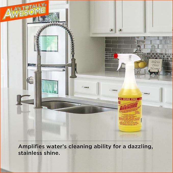 La's Totally Awesome All Purpose Cleaner Spray – 24oz (Pack of 4) Heavy Duty Multi-Surface Degreaser & Stain Remover – Ready-to-Use Cleaning Spray for Kitchen, Bathroom, Floors, Auto & More