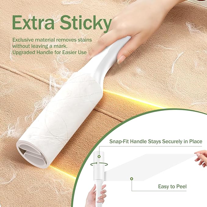 Mini Lint Roller for Pet Hair 2 Pack, Portable Sticky Lint Remover with 100 Sheets, Travel Size Lint Roller for Clothes, Car, Couch & On-the-Go Cleaning