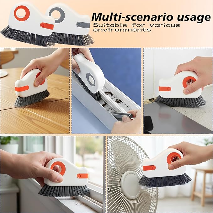 2pcs 2 in 1 Groove Cleaning Brush, Easy to Store Window Track Cleaning Tools, Multifunction Window Track Cleaner, Track Cleaning Tools Suitable for Sliding Door Tracks, Shutter Door Window Track