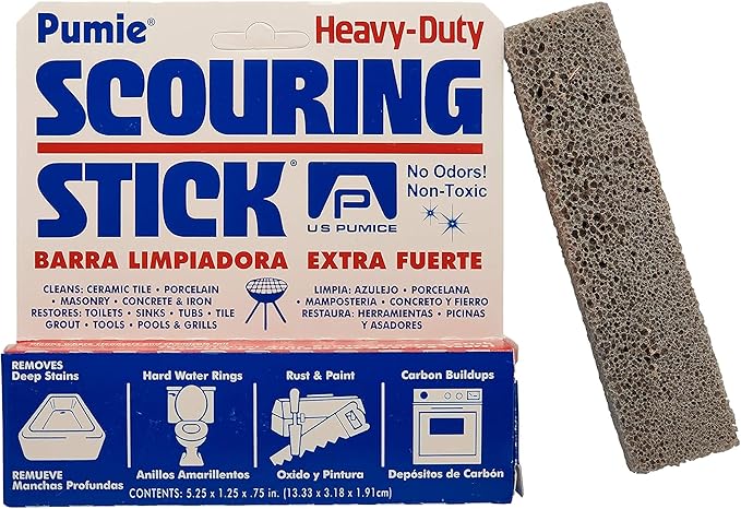 PUMIE Scouring Stick, 8 Pack, US Pumice Pummis Stone, Remove Hard Water Rings, Foot Pumice Stone, Pool Cleaning Stone (8 Pack)