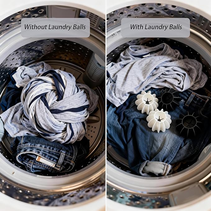 10 Pack Large Laundry Balls for Washing Machine, Reusable Anti-Tangling Washer Agitators to Prevent Clothing Entanglement,Anti-Static Laundry Balls for Cleaner Softer Clothes, Reduce Tangles