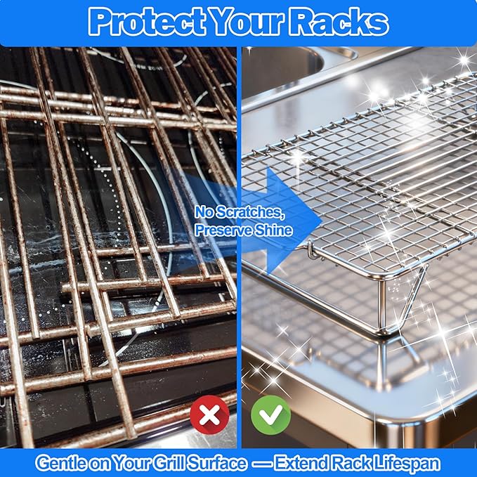 Palksky Oven Rack Cleaning Bags, 27.5''*19.6'' Heavy Duty No Scrub Oven Rack Cleaning Bags, Reusable Leak-Resistant PE Bags for Deep Soaking Grill Grates, BBQ Racks, No Cleaner Included, 10 Pack