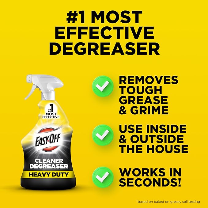 Easy-Off Heavy Duty Degreaser, Removes Grease & Grime, For Kitchen, Garage, Outdoor & More 32oz (6-count)