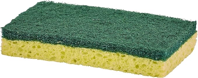 Scrubee Heavy Duty Scrub Sponge with Scouring Pad, Kitchen Dishwashing, Sink, Pot and Frying Pan Cellulose Scrubber Sponge Non Scratch. By Superio… (4.5" Sponge)