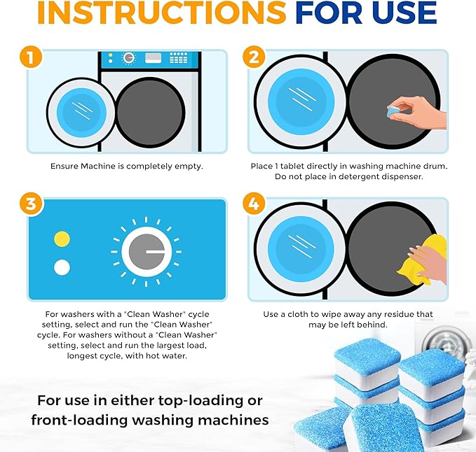 Washing Machine Cleaner 24-pack & Foaming Enzyme Garbage Disposal Cleaner Bundle 24-pack