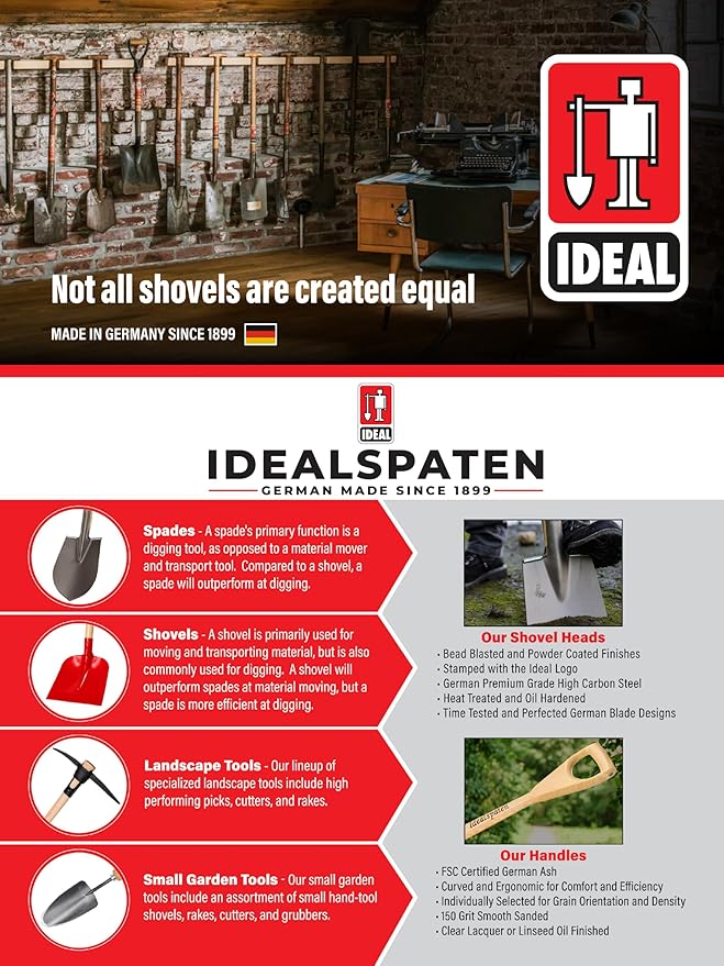 IDEALSPATEN - Made in Germany Since 1899 - Kraftspaten Slim Demo Digger, All Steel, Sharpened Edge, Breaker Bar 11lb - 49in (Kraftspaten Slim)#IS160