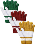 Patelai 3 Pairs Microfiber Plant Dusting Gloves Leaf Cleaning Gloves for Indoor Plants, Blinds, Furniture, House (Red,Green,Yellow,Medium)