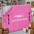 Mattress Bags for Moving and Storage, BETU Twin Mattress Protector Waterproof Mattress Cover with 8 Heavy Duty Handles and Zipper Extra Thick Moving Supplies for Dorm Bed Reusable (77x42x13.5 Pink)