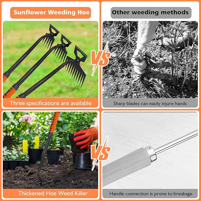 2025 New Weed Remover Tool, Multifunctional Hand Weeder Tool, Portable Garden Weeding Tools, Weeding Artifact Uprooting Weeding Tool for Yard and Garden (6 Tines)