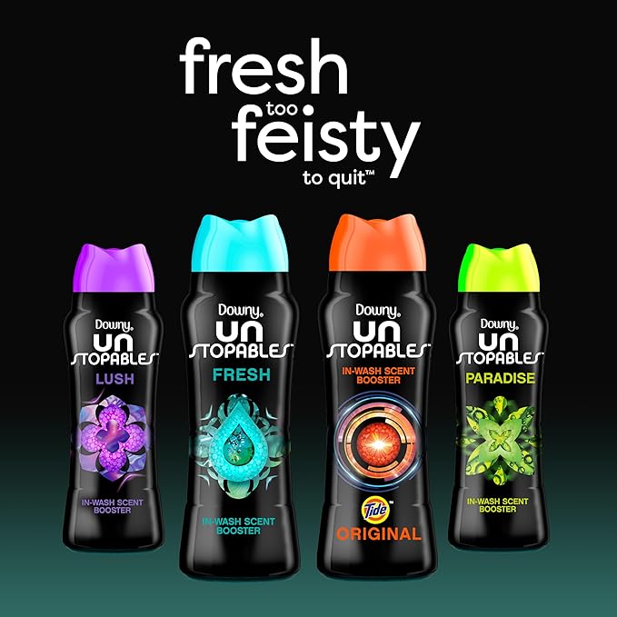 Downy Unstopables In Wash Scent Booster Beads, Paradise Scent, 24 oz, Laundry Beads for Odor Protection, Downy Scent Booster Beads, Laundry Scent Boosters