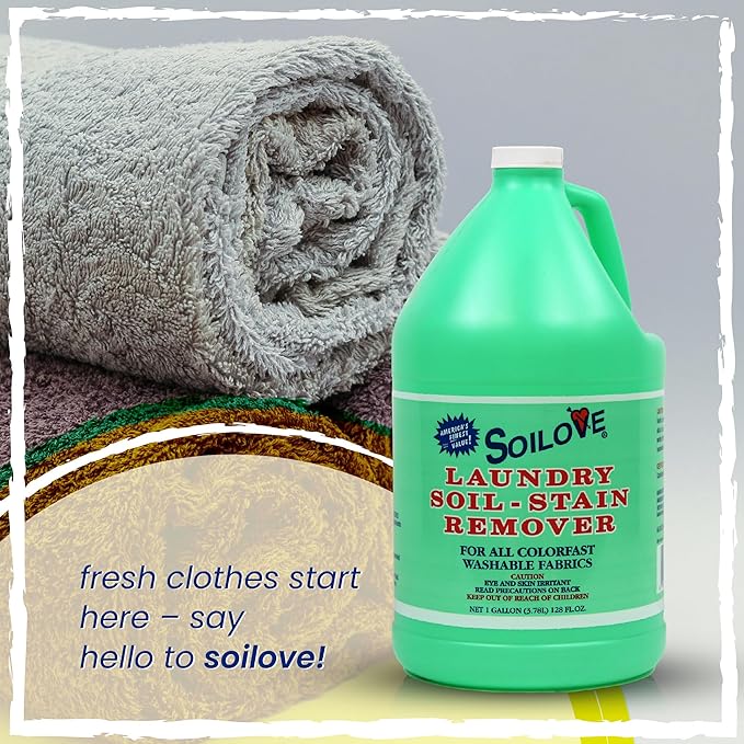 SOILOVE 22oz (1 pack) + Soilove 128oz (1 pack) Laundry Spot Remover for clothes– Powerful Triple-Acting formula Clings, Penetrates and Lifts everyday tough stains - Prewash for Clothes