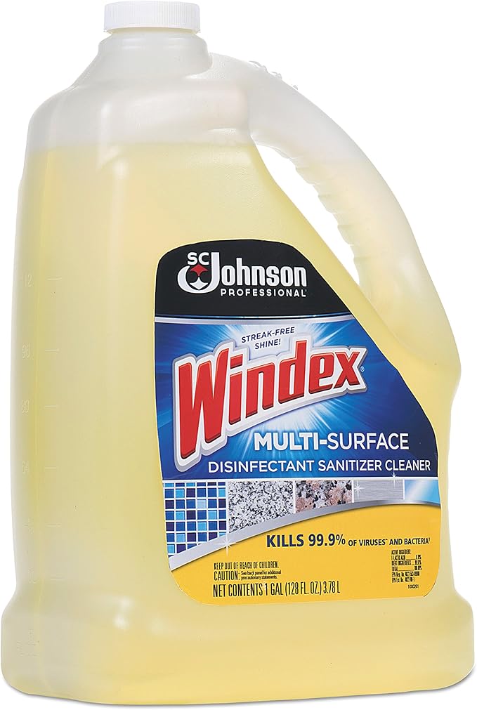 Windex 657067 T Multi-Surface Disinfectant Cleaner, Citrus, 1 gal Bottle (Case of 4)