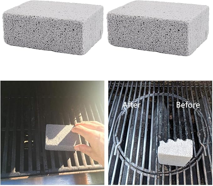 Reusable Grill Cleaning Brick for BBQ and Griddle - Effective Pumice Stones Foam Glass Cleaner with Safe Material - Multifunctional Kitchen Tool for Grease Removal and Rust