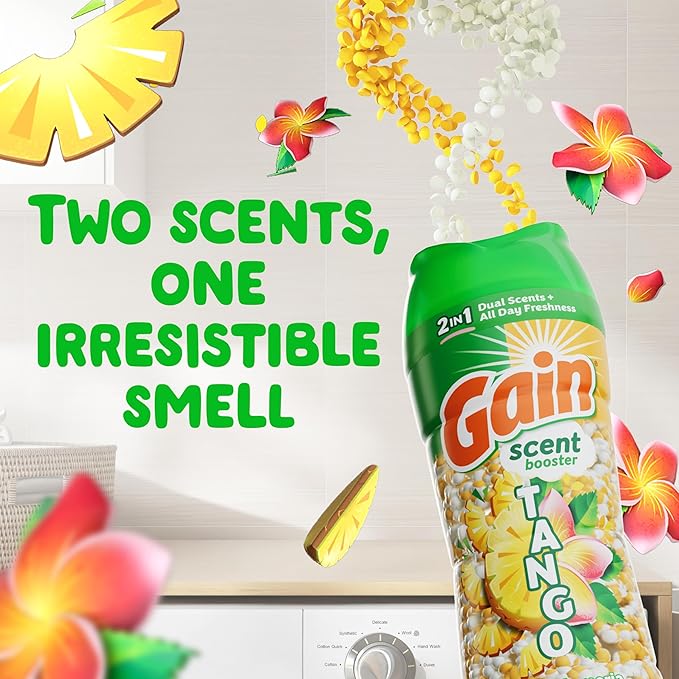 Gain Tango 2-in-1 Laundry Scent Booster Beads, Piña and Plumeria Scent, 21.1 oz, Laundry Beads with Dual Scents Plus All Day Freshness