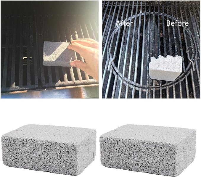 Reusable Grill Cleaning Brick for BBQ and Griddle - Effective Pumice Stones Foam Glass Cleaner with Safe Material - Multifunctional Kitchen Tool for Grease Removal and Rust