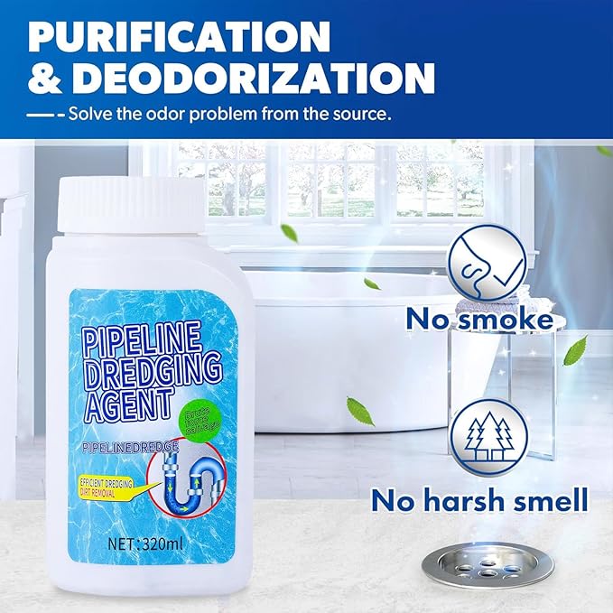 Drain Clog Remover, Pipeline Dredging Agent, Powerful Quick Cleaning Drain Toilet Cleaner Tool, Unclog Toilet Clog And Kitchen Sink Pipe Unblocker Powder