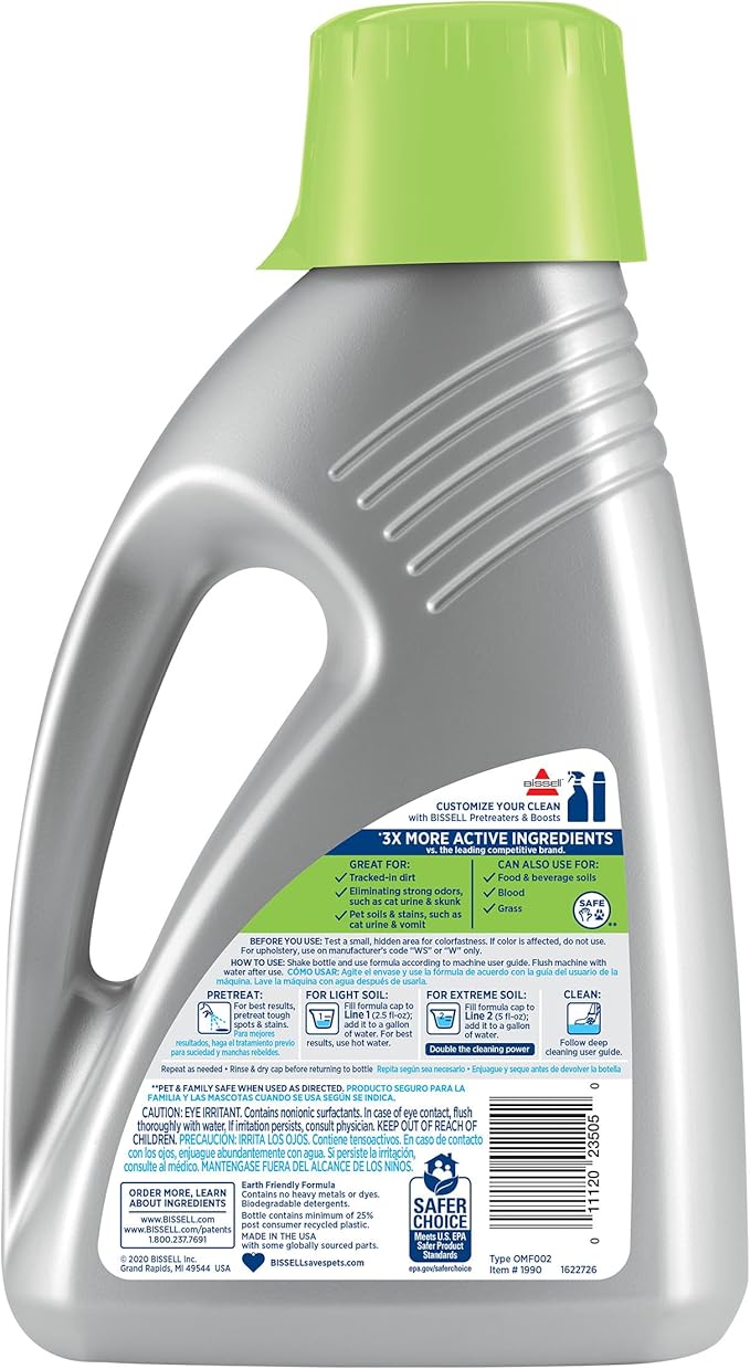 Bissell 1990 Pro Pet Urine Eliminator Upright Deep Cleaner Formula,(Pack of 2)