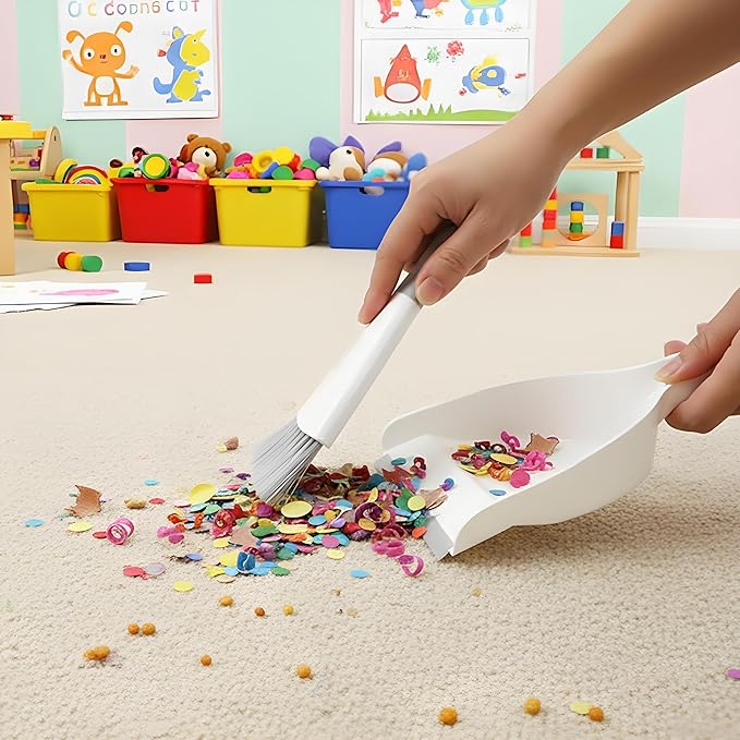 Dust pan Broom Brush Dustpan - Dustpan and Brush Set,Mini dust Pans with Brush,Dust Pan and Brush Set for Table, Key Board, Cat, Dog and Other Pets, Dust Pan Brush Nesting Tiny Cleaning Broom（Gray）