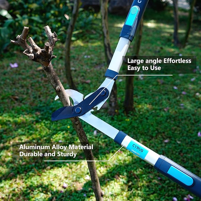 CYRUS Loppers for Tree Trimming,28 inch- 41 inch Extendable Lopper Tree Branch Cutter,Garden Loppers with 2 inch Thick Branch Carbon Steel Sharp Blade with Compound Action,Non-Slip Long Handle