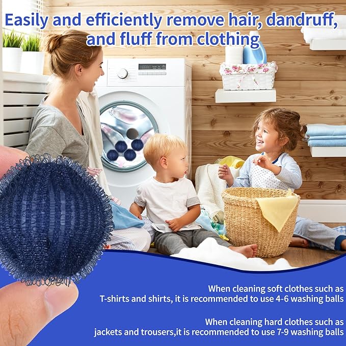 Pet Hair Remover for Laundry(24 PCS) - Washing Machine Hair Collector & Pet Hair Removal Tool, Cat Dog Hair Collector for Washer, Reusable Lint Trap for Front Load & Top Load Washers (Dark Blue) (24)