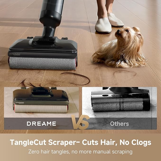 DREAME H12 Pro Gen2 Vacuum Mop, 0 Tangle Wet Dry Vacuum Cleaner, Cordless Vacuum Mop All-in-One for Hard Floors, 180° Lie-Flat Floor Cleaner Machine with 194°F Hot Self-Cleaning, 50Mins Runtime