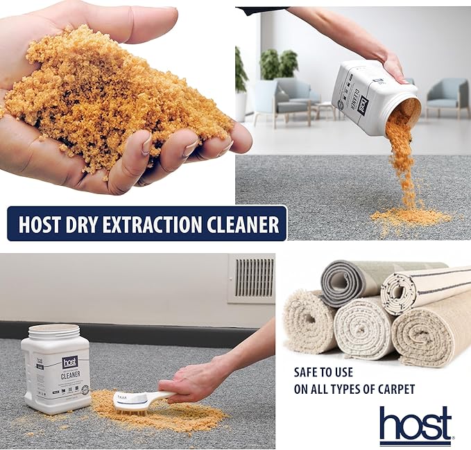 HOST® Dry Extraction Cleaner - Natural, Non-Toxic, Biodegradable Cleaning Compound for Carpets, Grouted Tile, and Textured Floors - Low Moisture Formula, Safe for People & Pets, 2.5 lb Shaker Jar
