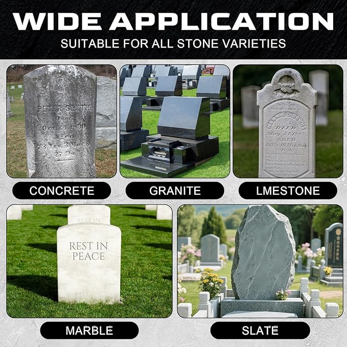 JAOJAO Headstone Cleaner, Stone Cleaner Gravestone Cleaning Kit Restoring and Protecting Tombstones Efficient Cleaning No Damage to Stone for Graves Cemetery Gravestone, 250ml Transparent