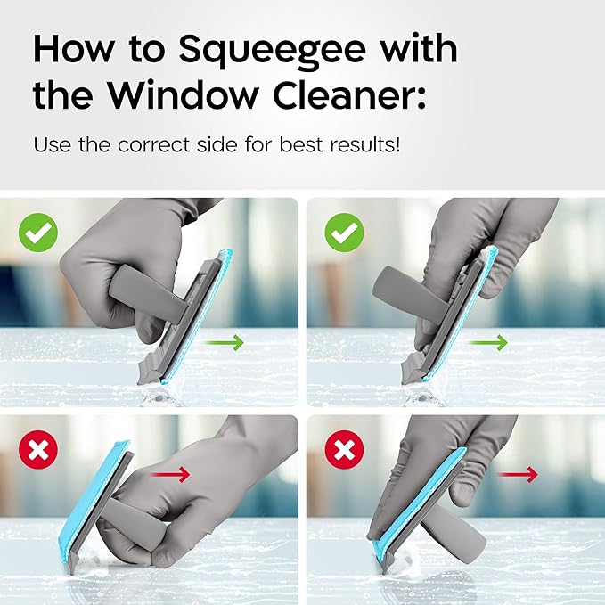 Tyroler Silicone Shower Squeegee for Glass Doors - 10" | 2 Microfiber Scrub & Polish Cloths | Multi-Surface Wiper | Perfect Window Squeegee for Home | Squeegee for Shower Glass | Shower Door Squeegee