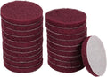 HARFINGTON 20pcs Scrubber Scouring Pads 500 Grits 3 Inch Drill Power Brush Hoop and Loop Surface Conditioning Disc Drill Scuffing Disc Scrub Pads for Home Kitchen Cleaning, Dark Red