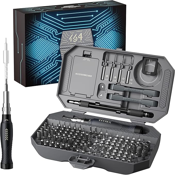 JAKEMY Professional Screwdriver Set for Electronics Repair, Computer Screwdriver Kit with 126 Magnetic Precision Bit Set and Opening Tool Kit for Laptop, MacBook, iPhone, Tablet, Watch, Modding, DIY