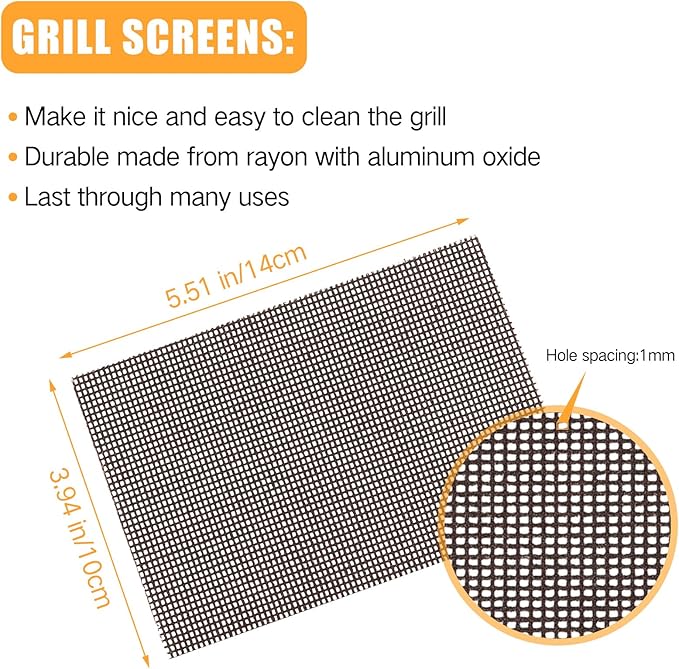 400 Pack Griddle 4x5.5'' Screen Grill Cleaning Screens Pre-treated Abrasive Mesh Pads for Flat Top Stainless Steel Griddle Cleaning Accessories Bundle