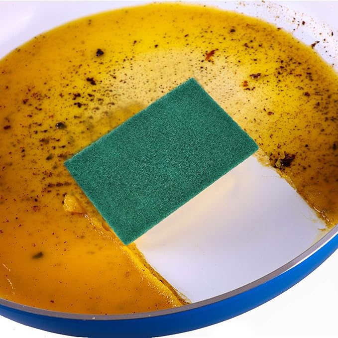 Jetec Scrub Pads Scouring Pads Sponge Dish Scrubber Scouring Cleaning Non Scratch for Kitchen Dishes Cleaning(Green,40 Pieces)
