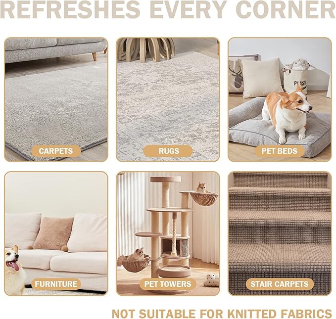 Ultra & Pro LINTPLUS Combo: 50" Stand-Up Carpet Rake for Pet Hair Removal - Heavy Duty, Includes Pro Attachments for Floors & Large Rugs