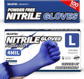 Beastek Nitrile Exam Gloves, 4.0 Mil 100 Pcs, Powder-Free Latex-Free Medical Cooking Food-Safe Disposable Gloves, Blue Violet