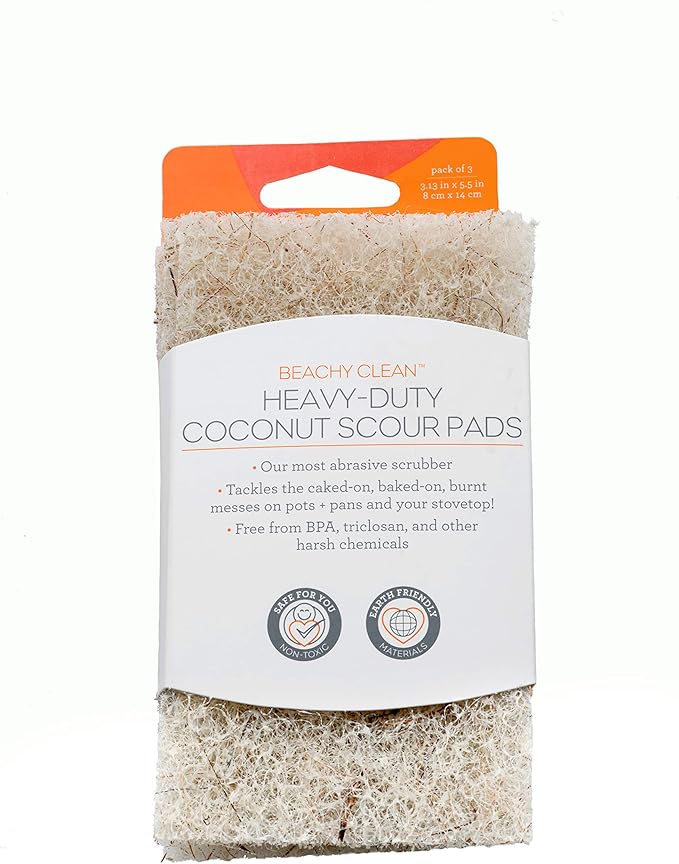 Full Circle Cleaning Products Beachy Clean Heavy Duty Coconut Scour Pads 3pk, 3 CT