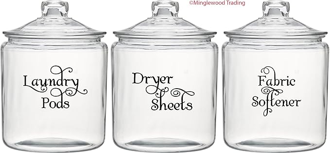 Burgundy - Laundry Room Vinyl Decal Set - Laundry Pods - Fabric Softener - Dryer Sheets - V2