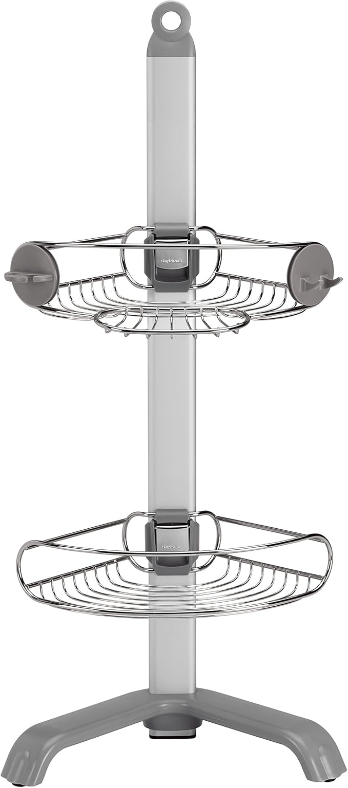 simplehuman Corner Shower Caddy, Stainless Steel and Anodized Aluminum